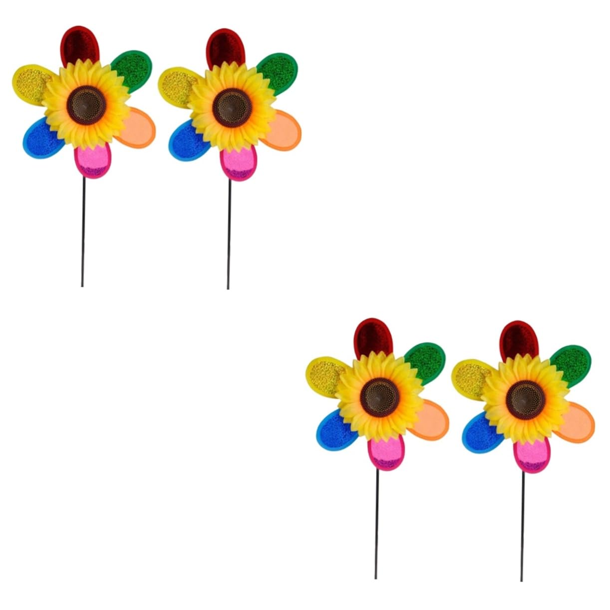 Kisangel 2 Stück Bunte Windräder - 40cm Gartendekoration Für Balkon & Hof