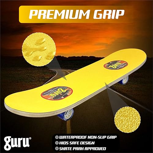 Image of GURU Skateboard, Wooden Non-Slip Skateboard for Kids, Adult, Casterboard /Skate Board /Hoverboard /Longboard for Beginners, Learners, Training Purpose for All Age Group
