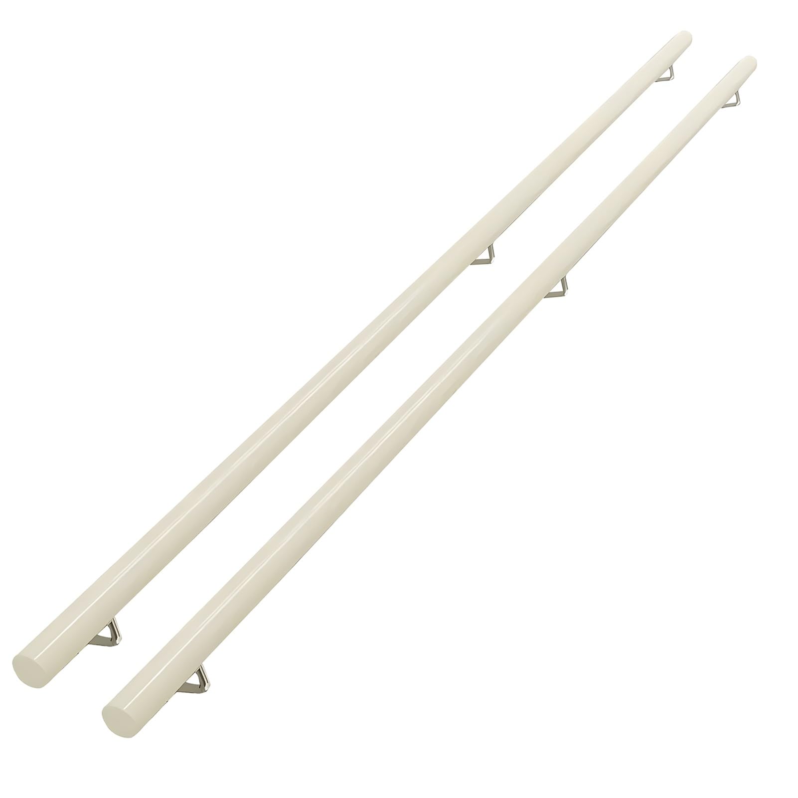 Sturdy Wall Mounted Stair Handrail - Solid Wood Railing with Durable Bracket, Easy Installation, White Finish(5m/16.4ft)