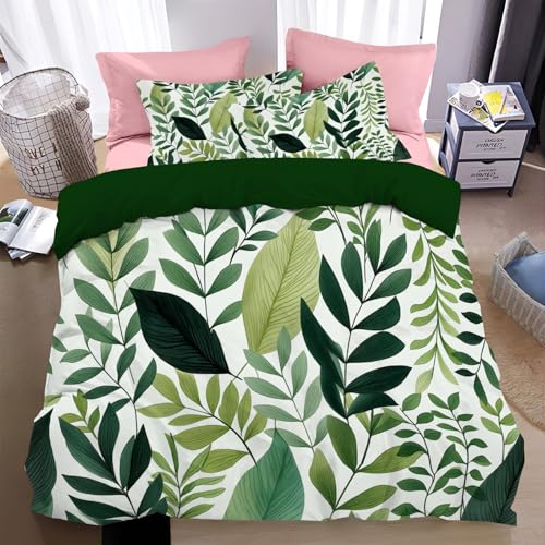 Housse de couette 140x200 microfibre douce feuillage de luxe