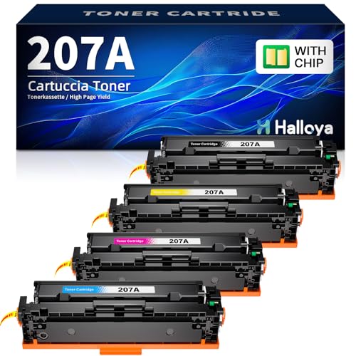 Halloya 207A Toner Compatible para HP 207A 207X Multipack para HP Color LaserJet Pro MFP M283fdw M255dw M282nw M283fdn M255nw Toner W2210A W2211A W2212A W2213A, 4 per Negro Cian Amarillo Magenta