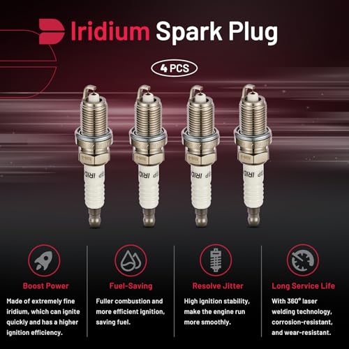 Image of BDFHYK Set of 4 Iridium Spark Plug Compatible with Acura EL 2001-2005,Compatible with Honda Civic 2001-2005,1.7L L4 Engine Replacement for 7100 ZFR6FGP