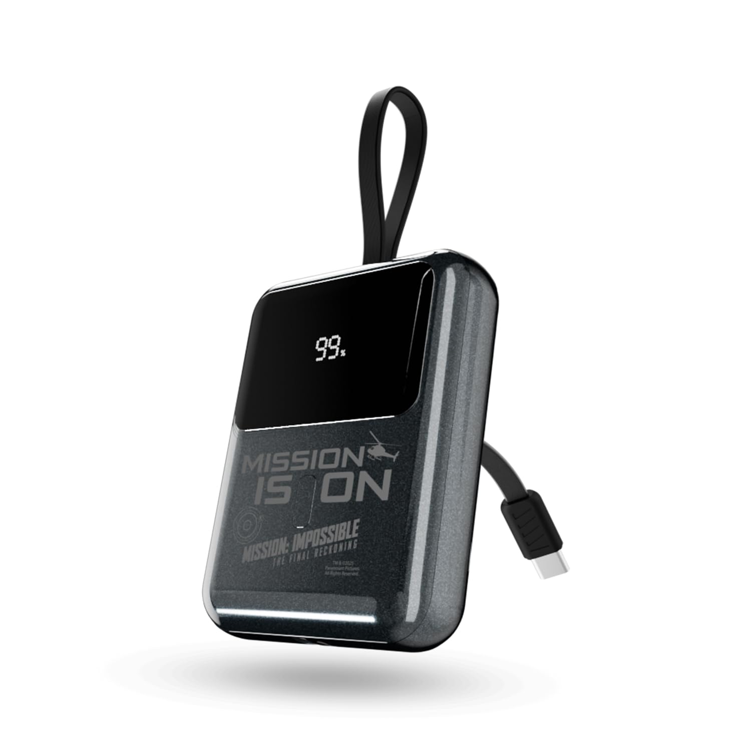 Mobilla x Mission: Impossible – MPower X1 Limited Edition Powerbank| Compact & Handy Size |10000mAh Battery Capacity | 22.5W Fast Charging | Built-in Type-C Cable | Dual Quick Charging Port (Black)-image-8