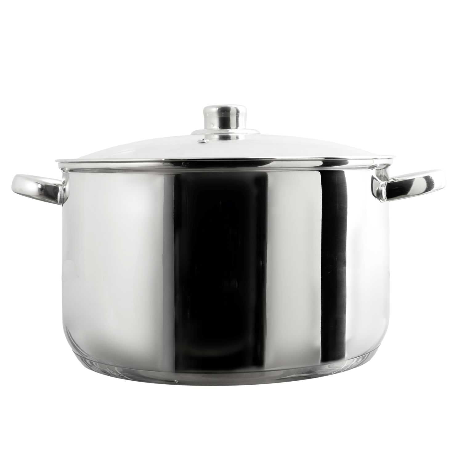 COOK CONCEPT - KC0005 Olla de Metal con Tapa de Vidrio - Capacidad 10L - Compatible con Todo Tipo de Fuegos - para Sopas y Guisos - Diseño Elegante - Acabado Plateado - 10L Plata