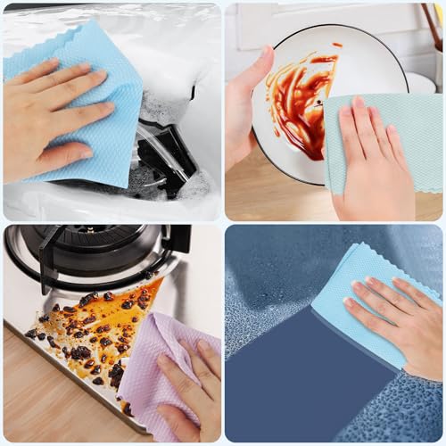 10 Stück Mikrofasertücher Putztücher Nano, 30*40cm Nanofasertuch Fischschuppentuch, Mikrofaser Reinigungstuch Putzlappen, Polieren Absorbierende Streifenfrei Fenstertuch Geschirrtücher für Fenster