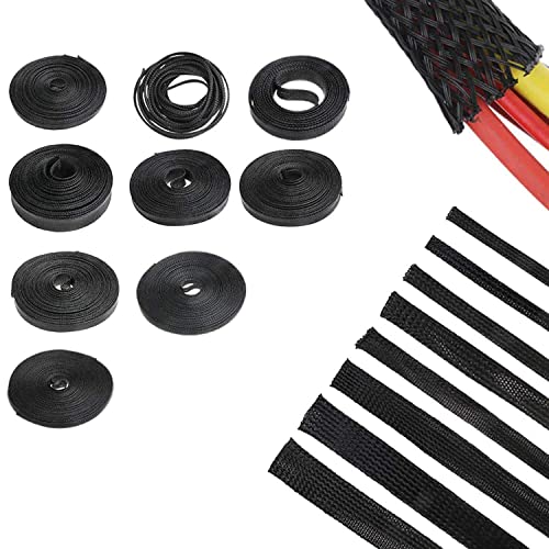 Image of DIY Crafts Pack Of 5 Meter, 4mm, ELECTRIC 5 /10M Grey Black Insulated Braid Sleeving 2 /4 /6 /8 /10 /12 /15 /20 /25mm Tight PET Expandable Wire Cable Protection Cord Wi (Pack Of 5 Meter, 4mm)