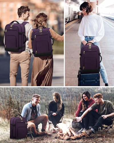 Image of LOVEVOOK Carry On Travel Backpack For Women Flight Approved, 40L Large Personal Item Backpack Travel Bag for Airplanes, Business 17 Inch Laptop Backpack, Weekender Overnight Daypack, With 2 Cubes