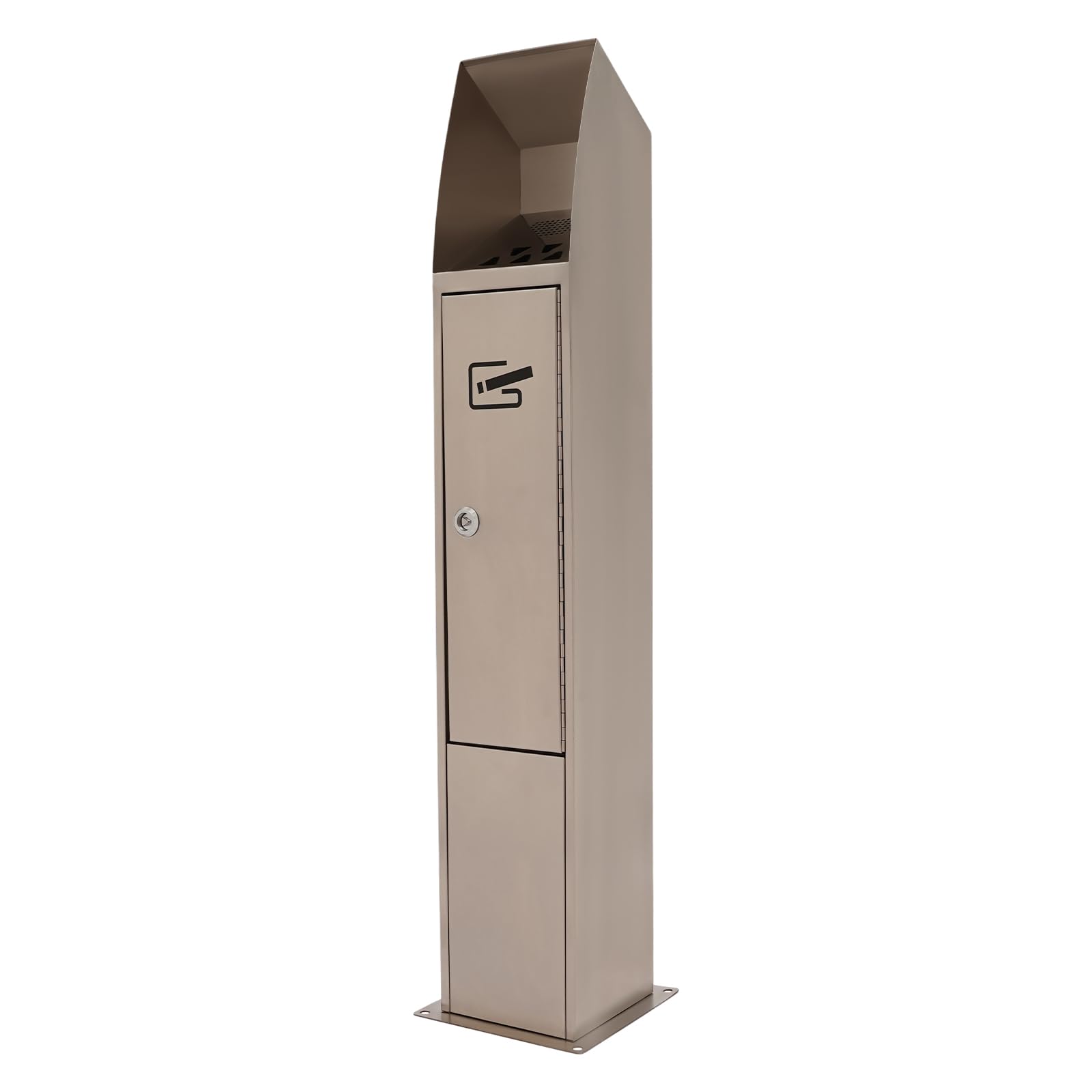 Cendrier d'extérieur en acier inoxydable - 4,8 l - Cendrier pour l'extérieur - Avec clé et protection contre la pluie - Cendrier sur pied - Pour hôtel, bureau, restaurant