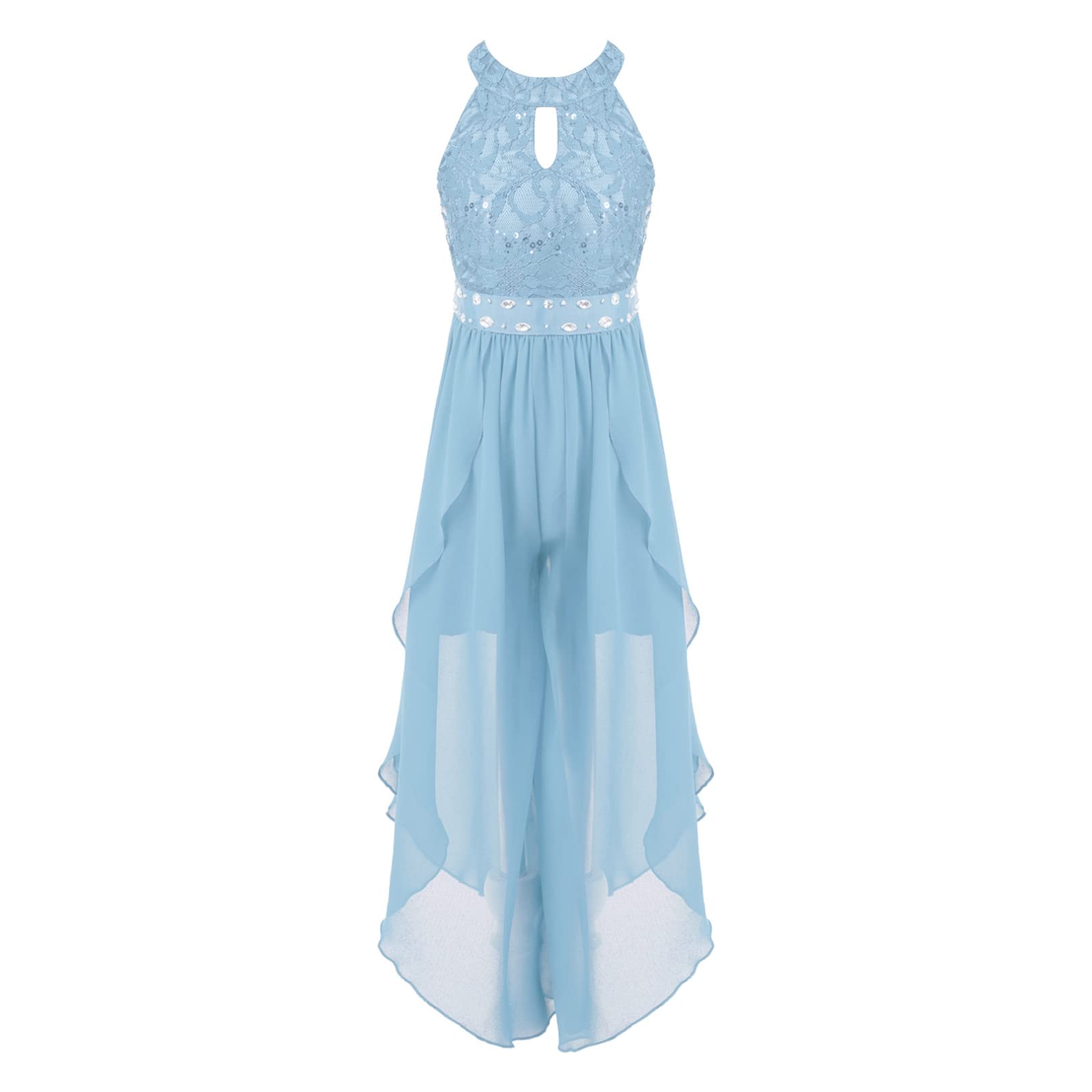 iiniim Niña Vestido de Fiesta con Cuentas Brillantes para Niños Vestido Largo Princesa sin Manga para Fiesta Boda Dama de Honor Ceremonia Bautizo Noche Vestido Cóctel Comunión