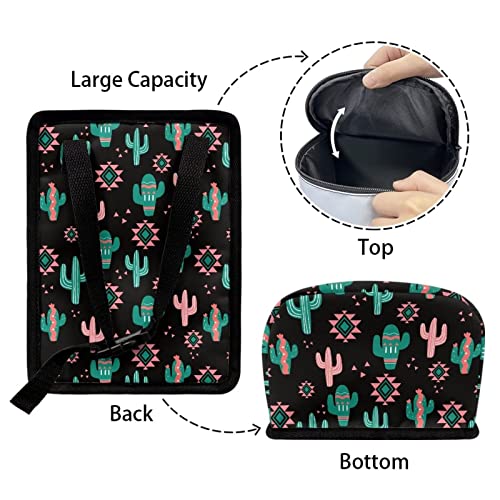 Image of Green Cactus Aztec Car Trash Can Mini Auto Garbage Bin with Lid Lightweight Hanging Car Rubbish Bags for Back Front Seat