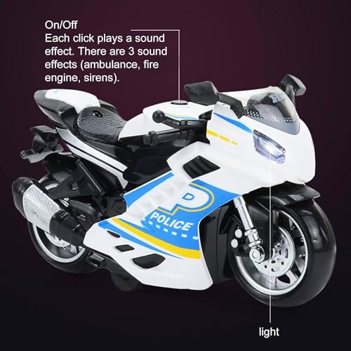 Image of Police Motorcycle Toy - Pull Back Motorcycle Toys, Tiny Gift with Music Lighting, Latte Motorcycles Toy for Kids Boys Age 3-8 Year Old (Sports Motorcycle Bike-Multicolor)