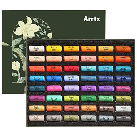Arrtx Soft Pastels Art Supplies, 48 Colours Chalk Pastels Creamy Soft and High Adhesion for Artist Beginners Traditional Art Creation, Backgrounds for Adult Coloring, Drawing Media, Crafting Cover