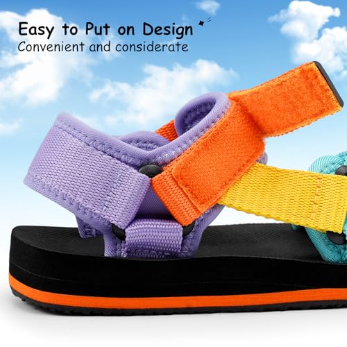 Girls Kids Summer Sandals Slides Open Toe Beach Adjustable Straps Athletic Outdoor Shoes3