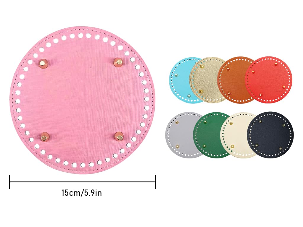 Hitopin 9 Pièces Fond De Sac En Cuir PU, Sac à Main Coussin Crocheter, Fond De Sac Pour Crochet, Rond Base De Sac Crochet Cuir, Pour Bricolage Artisanat Sac à Main Sacs