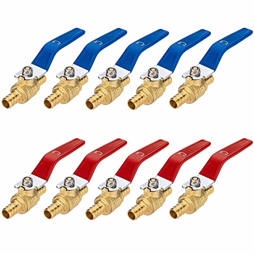 (10 Pack) sicoince 1/2 Pex Ball Valve 1/2 Pex Shut Off Valve Pex
