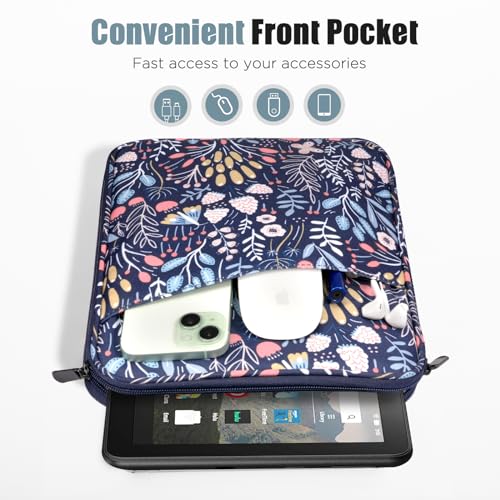 Image of TiMOVO 8-9 Inch Tablet Sleeve Case for All-New iPad mini 7 (A17 Pro, 2024), iPad mini 6 (8.3-Inch, 2021), iPad mini 5 /4 /3 /2 /1, Portable Protective Pouch Bag for iPad mini, Colorful Flower