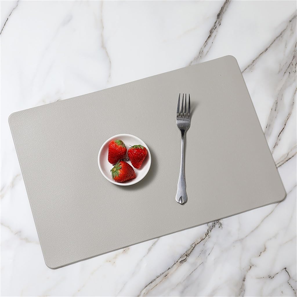 Décoration de Table, Sets de Table, Tapis de Cuisine/Salle à Manger en PVC et Cuir, Facile à Nettoyer, Double Isolation, idéal pour hôtels, cafés et Maisons.