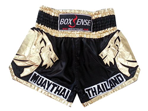 Boxsense Muay Thai Kick Boxeo Tailandes Pantalones BXS-303-Gold size M