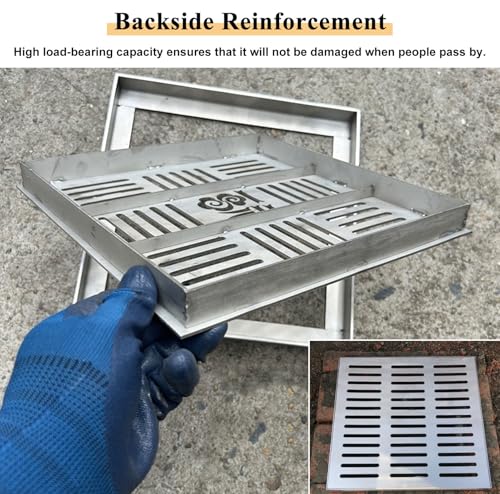 Grille d'évacuation carrée métallique durable avec cadre de finition premium