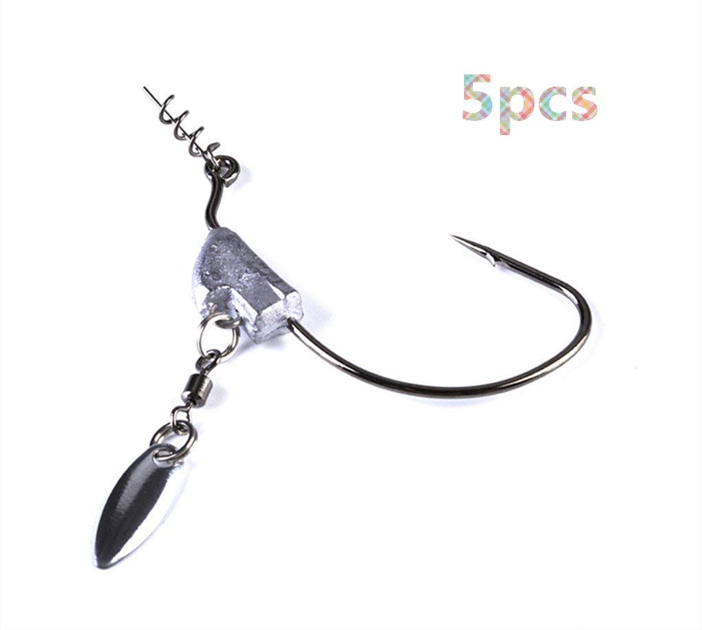 Toasis Fishing Underspins Weighted Swimbait Hooks with Twist Lock Assorted Sizes Pack of 5