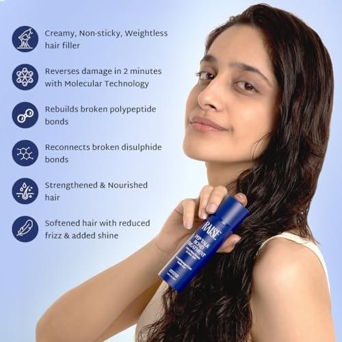 Image of Raise Pep Talk Bond Treatment | 2-Minute Leave-In Hair Mask for Damage Repair | Peptide Bond Repair & 5-Plant Protein | SLS & Paraben Free | 50 ml