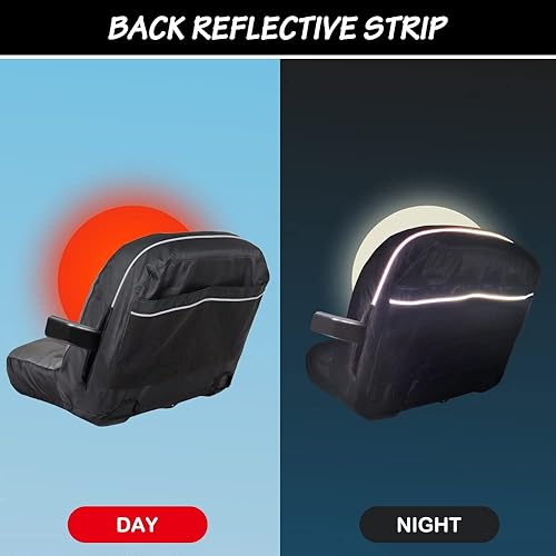 Miniatura 6 de HOMEYA Funda de asiento para cortacésped, resistente al agua, 600D, Oxford, con relleno y bolsillos traseros, para asientos de 12.2 a 14.2 pulgadas