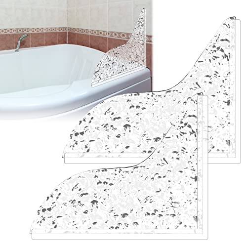 Fantasyon Acrylic Shower Splash Guard 2 Pack Self-Adhesive Tub Splash Guards Bathtub Corner Splash Guard To Keep Water In Shower #TOP30