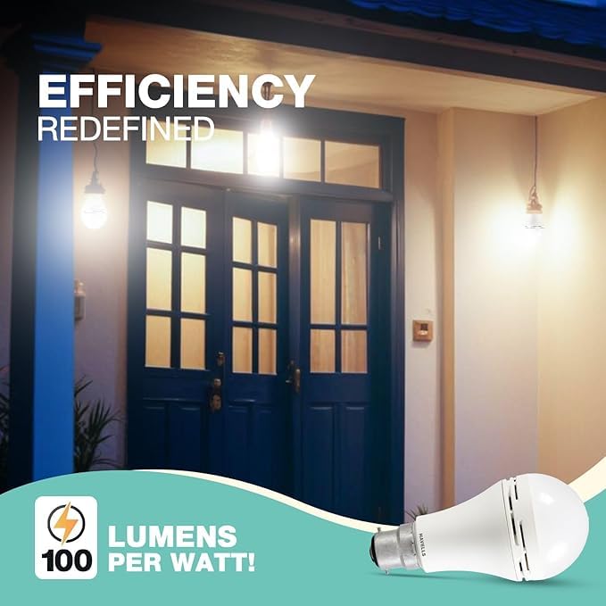Image of HAVELLS 8.5w LED Emergency Bulb | Shatter Resistant |Cool Day White (6500K) | B22 LED Bulb Base | Inverter Bulb for home,4 Hours battery back up| Li-ion Battery | Over charging Protection (PACK OF 4)