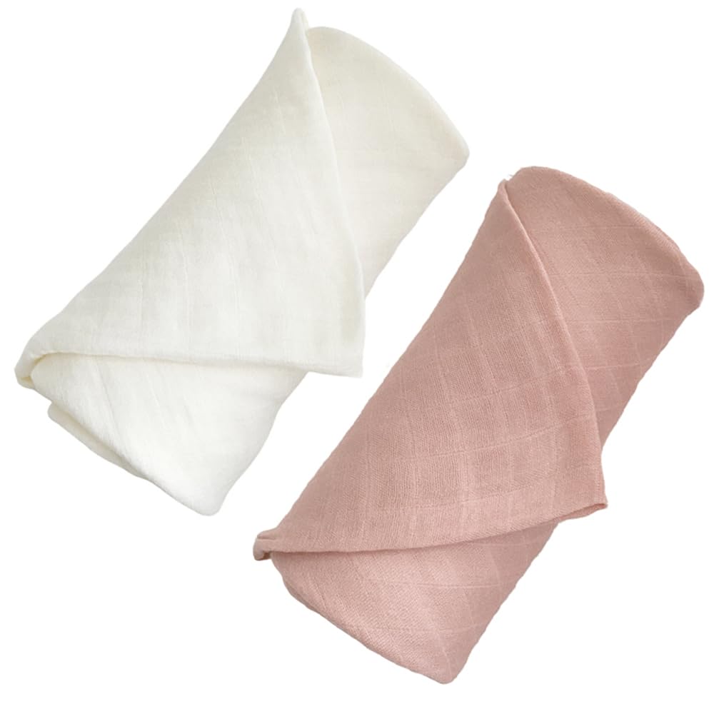 SGAVAHSG Large Muslin Cloths for Baby Girl 2-Pack 120X120cm Muslin Swaddle Wrapping Blankets Big Muslin Squares and Receiving Blanket for Newborn Infant Essentials Organic Cotton Towel — image 1