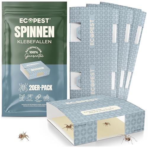 Spinnenfalle – 20er-Pack | Klebefallen für den Innenbereich für Spinnen und andere Käfer und kriechende Insekten | Klebende Spinnenköderfalle, Monitor, Killer und Detektor für die Schädlingsbekämpfung