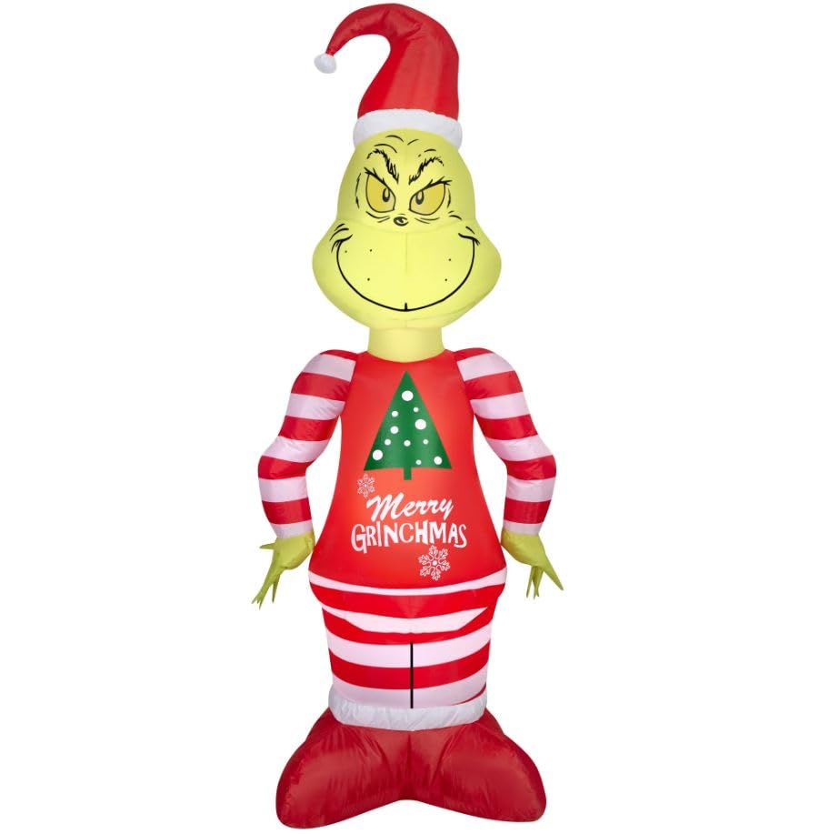Grinch gonflable geant Gemmy 1,7 m resistant aux intemperies d'hiver