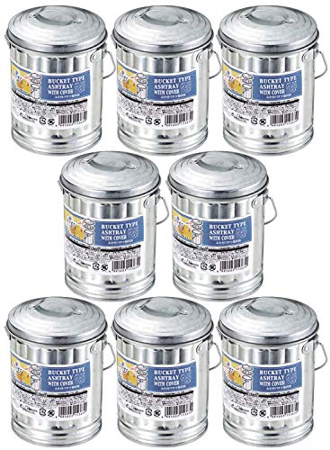 エコー金属 ふた付 バケツ型灰皿 0836-069 8個セット