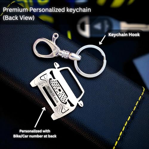 Image of Premium Stainless Steel Car Keychain | Personalized Custom Name Keyring | Stylish Car Shape Metal Key Holder made for Toyota Fortuner, Legender, Innova Crysta, Hycross, urban cruiser hyryder