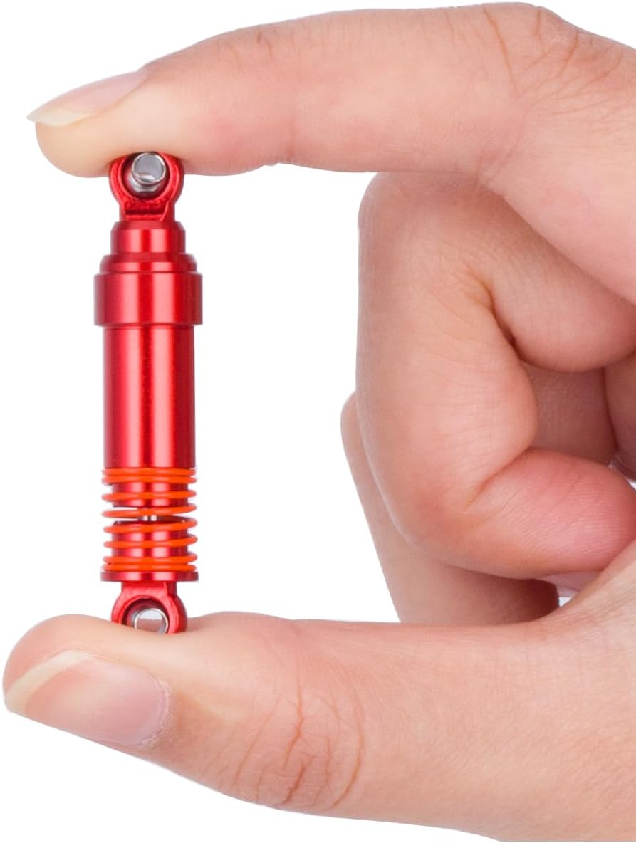 1/18 RC Shocks,52mm Big Bore Shocks CNC Aluminum with Oil Filled 2Pcs for 1/18 RC Crawler Car TRX4M TRX-4M Bronco Defender Parts DIY (Titanium)