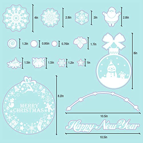 Tmcce 235 Piece Christmas Window Snowflake Cling Decals Stickers Decorations For Holiday Celebration Merry Christmas Winter Wonderland Party Decorations Supplies #TOP3