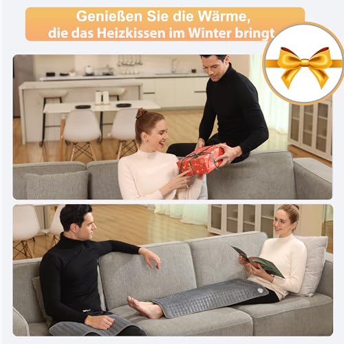 Letitwell Heizkissen, Wärmekissen mit Automatischer Abschaltung, Wärmekissen für Rücken Nacken Schulter Bauch weiche Flanelloberfläche (30 X 60 cm)