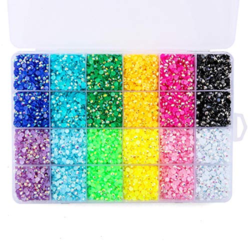 Sunfairy 15600 Pcs/Box 5Mm Nail Art Rhinestones 12 Colors Round Gemstone Nail Decoration Glitter Crystal Gem Nail Flat Rhinestone Nail Diy Decoration Accessories #TOP6
