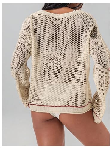 Image of BEAUDRM Women's Y2k Tops Oversized Crochet Jersey Shirts Graphic Streetwear