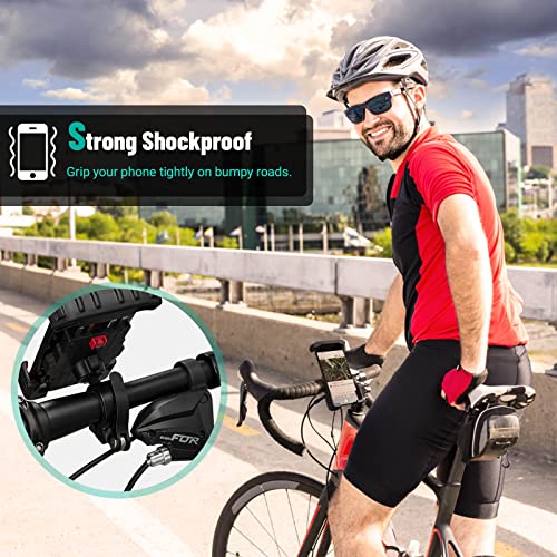 Image of Inkbird LERWAY Bike Phone Holder Bike & Motorcycle Phone Mount Universal Mount with 360 Rotation Handlebar Clamp with Aluminum Arms for Smartphones and GPS Devices Between 4.6 and 6.5 inches