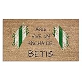 SAQUITOMAGICO Felpudo Real Betis | Felpudo Original y Divertido para Aficionados al Fútbol | Alfombra de Entrada Antideslizante para Casa | Decoración de Hogar para Hinchas Verdiblancos con Estilo