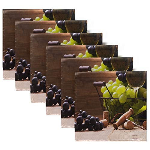 Oyihfvs Red And White Wine Grapes Glasses Cloth Napkin Set Of 4,Dinner Napkins Reusable Table Napkin Washable Polyester Fabric For Cocktail Party Holiday Wedding Home #TOP5