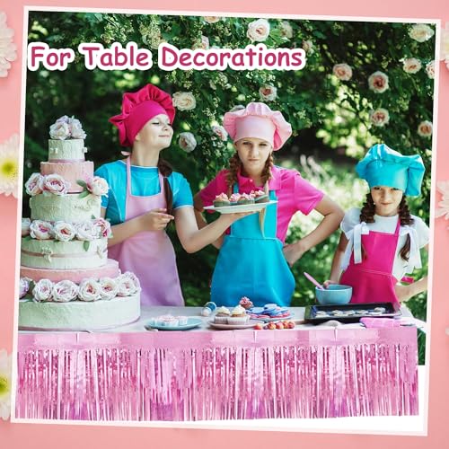Image of 4 Pcak 39 Feet Glitter Pink Parade Float Decorations for Trailer Car, Glitter Foil Fringe Metallic Tinsel Streamers Banner Garland for Graduation Weeding Homecoming Birthday Party (Glitter-Pink)