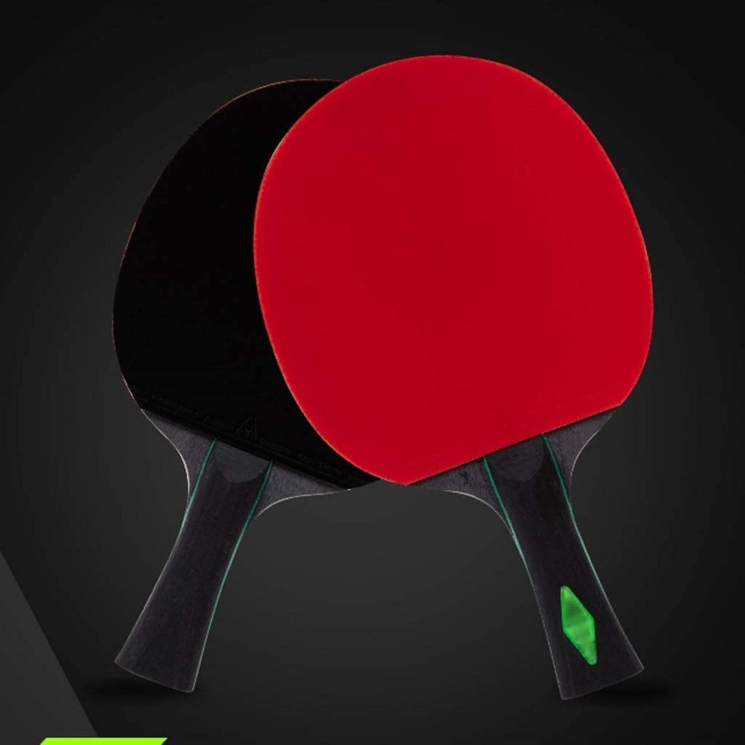 Ping Pong Paddle Single Shot Double-Sided Anti-Adhesive Competitive Attack Table Tennis Racket with Racket Cover Table Tennis Paddle Set (Color : Red and Black)
