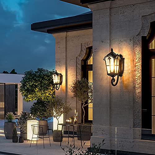 Image of YUBOLE Outdoor Wall Light Fixture Exterior Wall Lantern for Front Porch Garage Patio, Matte Black