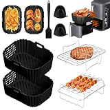 BUOAZR Accesorios Freidora de Aire, 2Psc Molde Silicona Freidora de Aire para Ninja Double Stack XL Freidora 9.5L SL400UK, Moldes para Freidora de Aire Foodi Max Dual Zone AF400EU / AF300EU