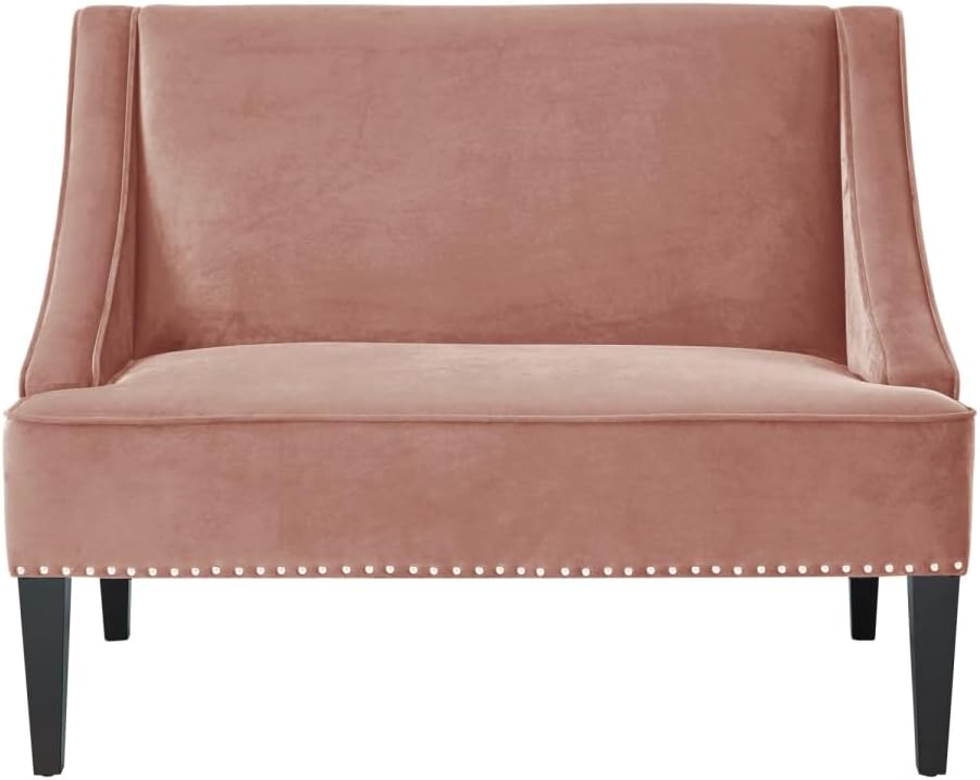 34.5 x 31 x 44.5 in. Blush & Brown Upholstered Upholstery Entryway Bench