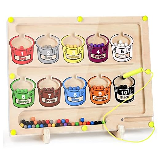Joyreal Laberinto Magnético de Colores y Números - Motricidad Fina Juguetes Niños 3 4 5 Años Magnético de Madera Juegos Educativos Juego de Combinación de Colores