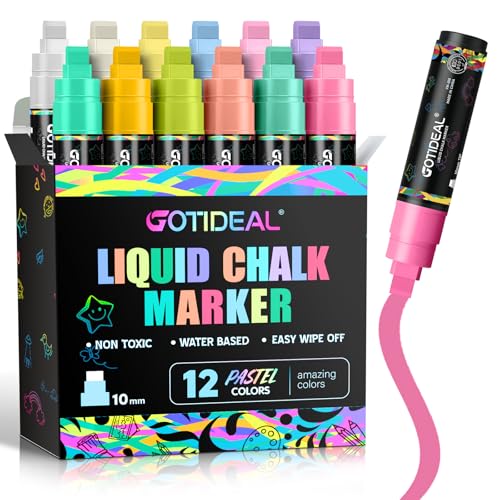 Marqueur pour tableau noir lavable sans trace - Feutre craie Jumbo 10 mm pour vitre et miroir