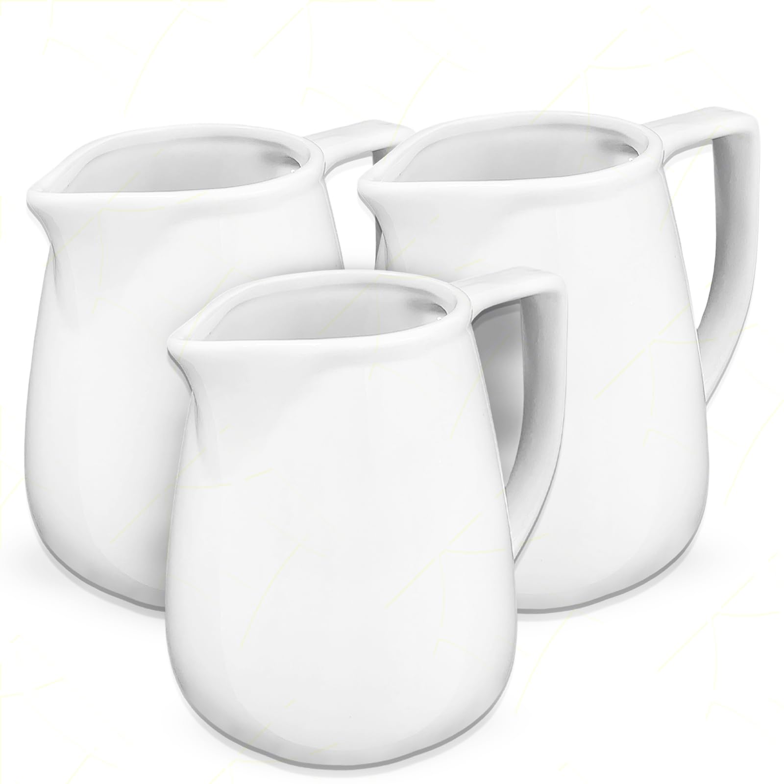 Sicignano | Set 3 Lattiere Medie in Porcellana Bianca 130 ml h.7,5 – Perfetta per Servire Latte o Condimenti – Elegante e Pratica per Uso Professionale e Domestico