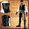 ramede Men's Medieval Renaissance Boots Pirate Costume Boots Viking Gothic Leather Boots High Tube Tied Shoes for Halloween Cosplay, Black, 7 UK #2